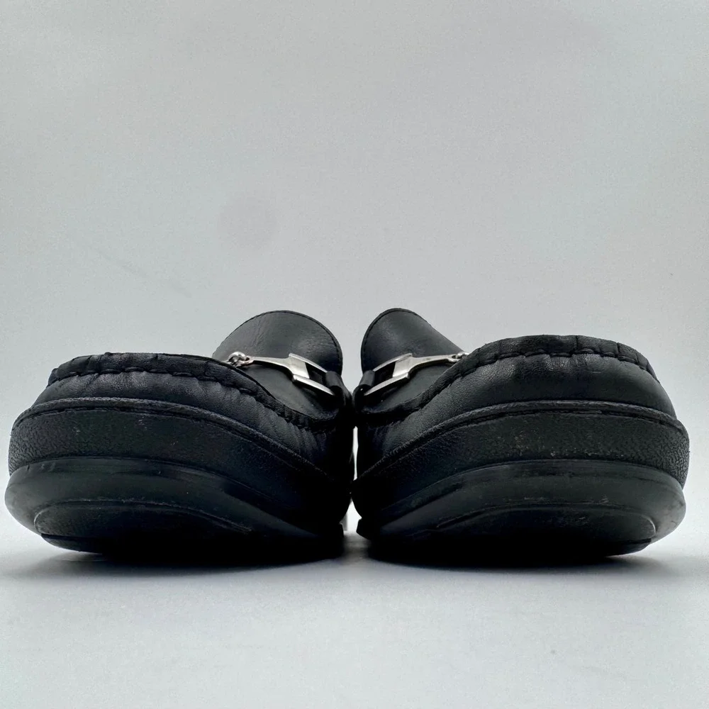 Sandrino by Sandro‎ Moscoloni Italian Leather Men's 11.5 Silver Horsebit Loafers